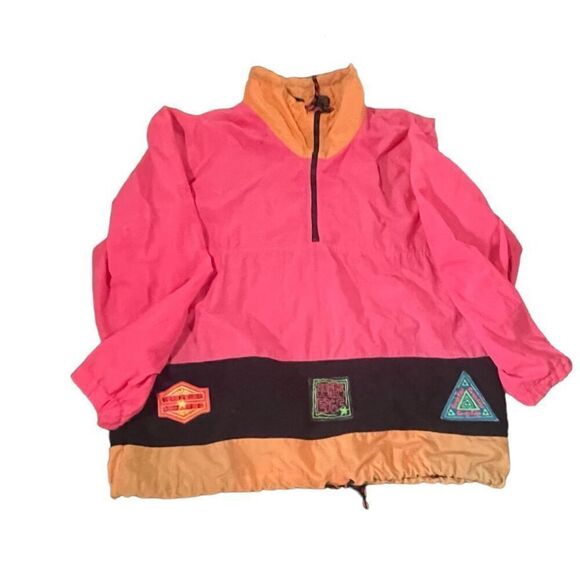 Vintage Mid 1990s Express Brand May Company Windbreaker SZ M Surfs Edge Pink Med - Picture 16 of 16
